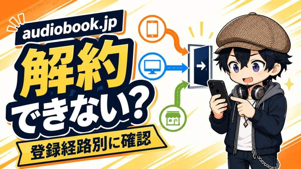 audiobook.jpの解約方法を登録経路別に確認するドク