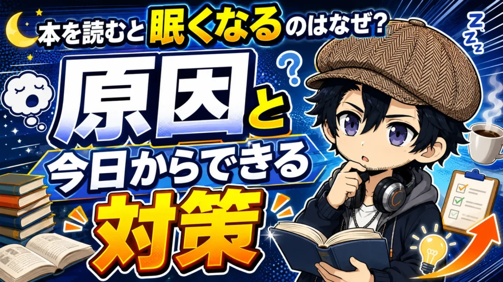 本を読みながら眠くなっている人