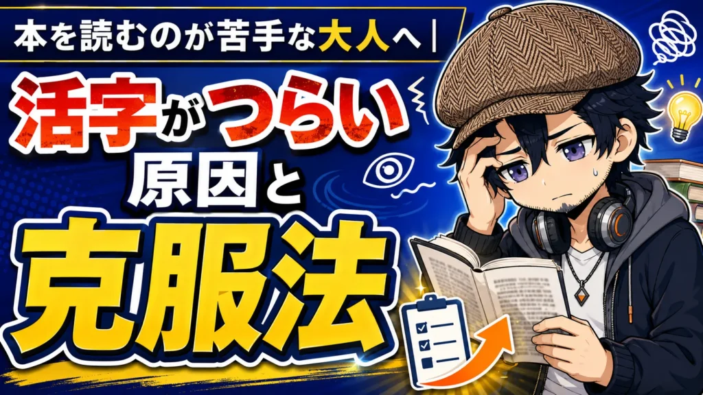 本を前にして活字を読むのがつらいと感じている大人