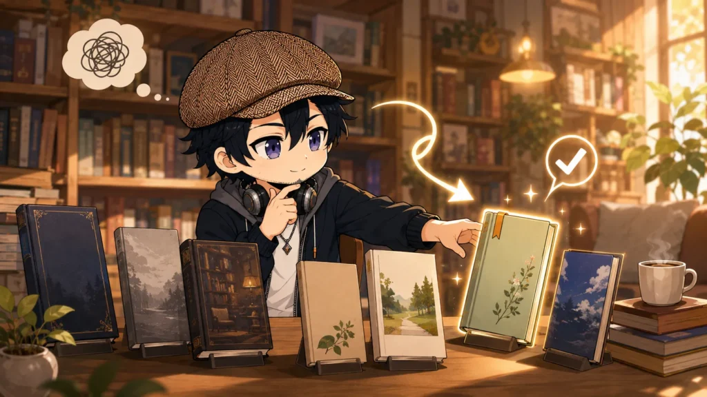 読書が続かない人でも読みやすい本を選ぶイメージ
