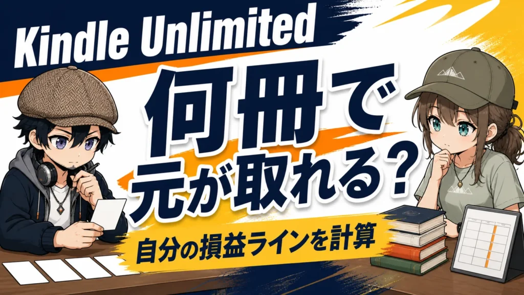 Kindle Unlimitedが何冊で元を取れるか計算するドクとミコト