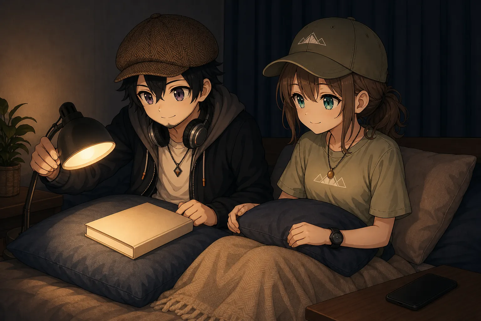 寝る前の読書環境を整えるドクとミコト