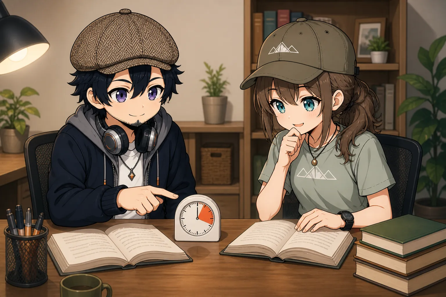 タイマーで読書時間を決めるドクとミコト