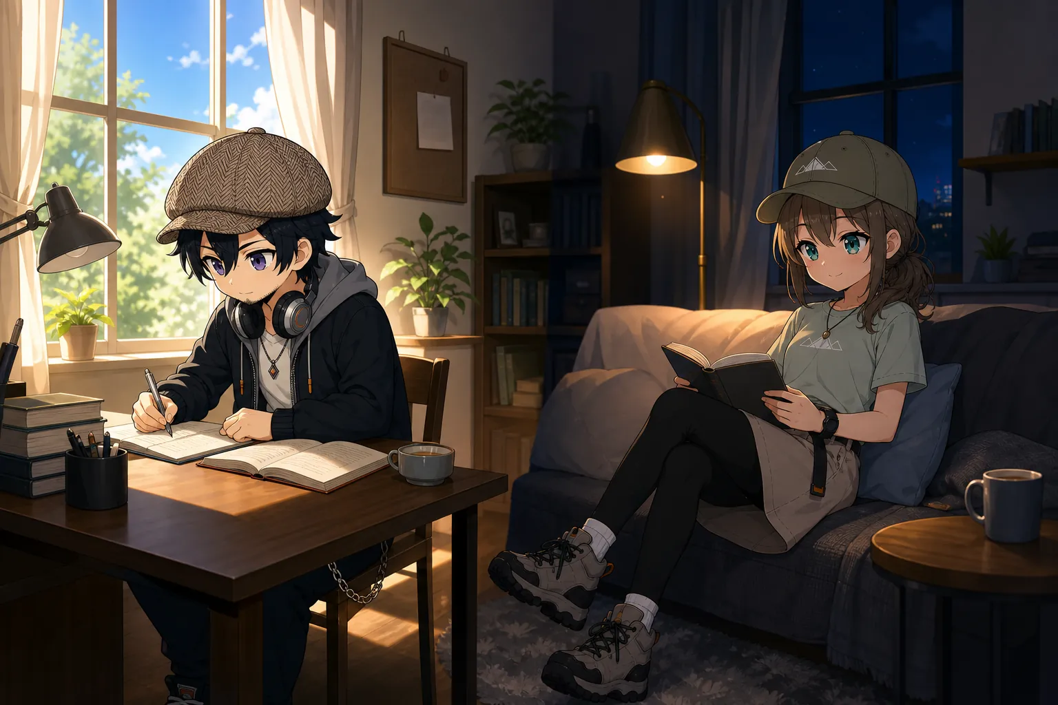 朝と夜で読書を使い分けるドクとミコト