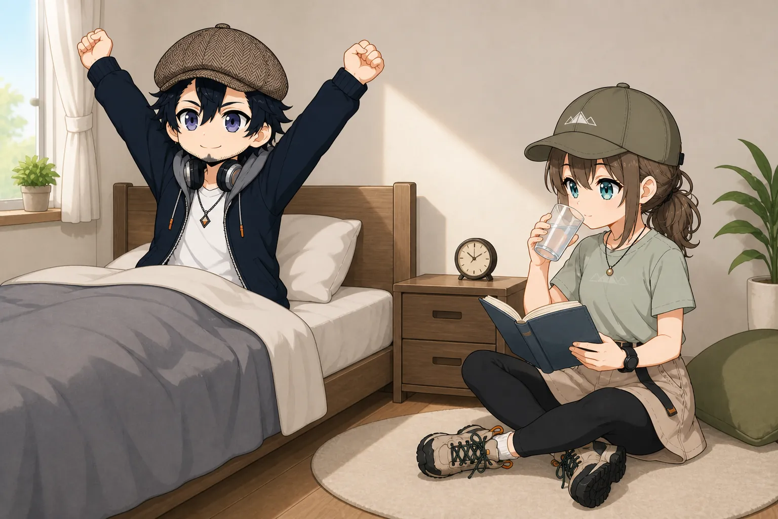 朝の読書ルーティンを実践するドクとミコト