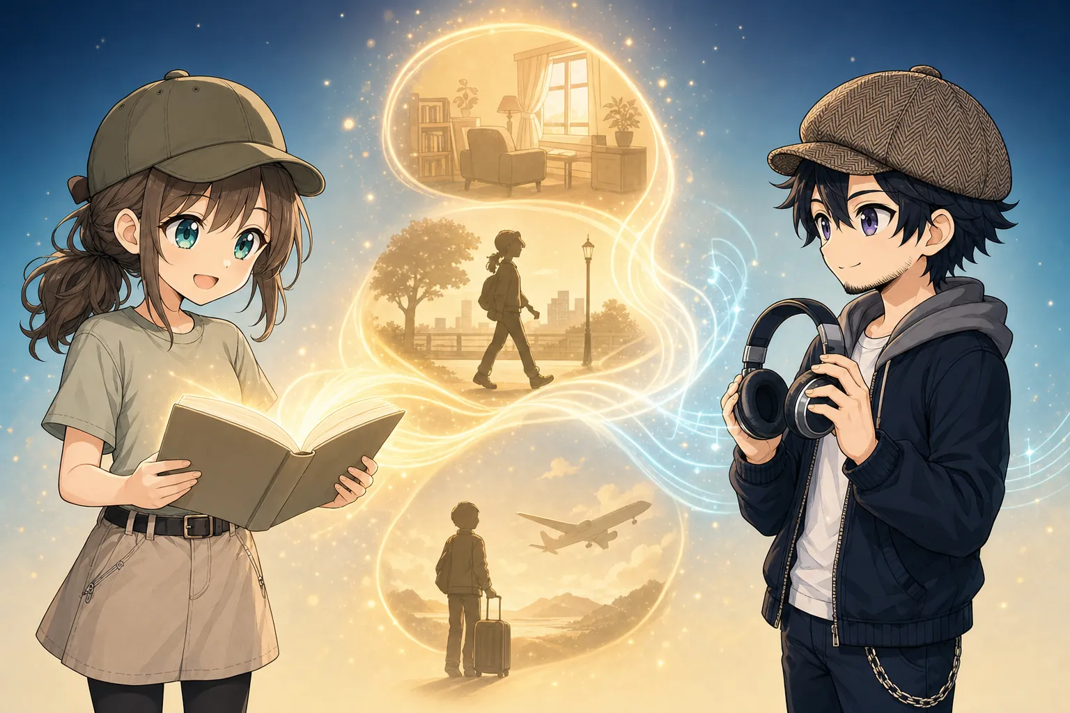 電子書籍と音声読書を生活に合わせて使い分ける様子