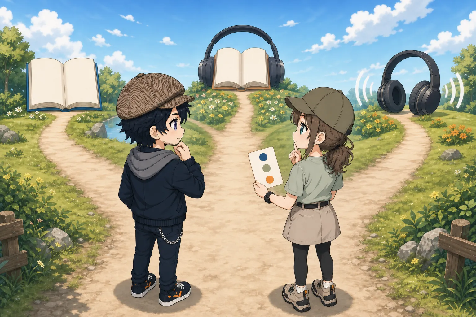 読書スタイルに合うサービスを選択肢から判断する様子