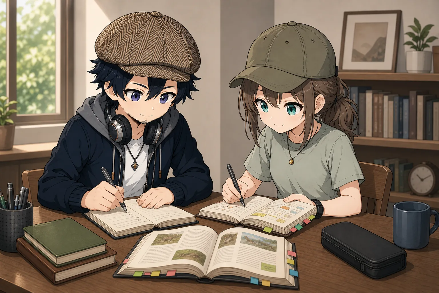 読書ノートに学びを記録するドクとミコト