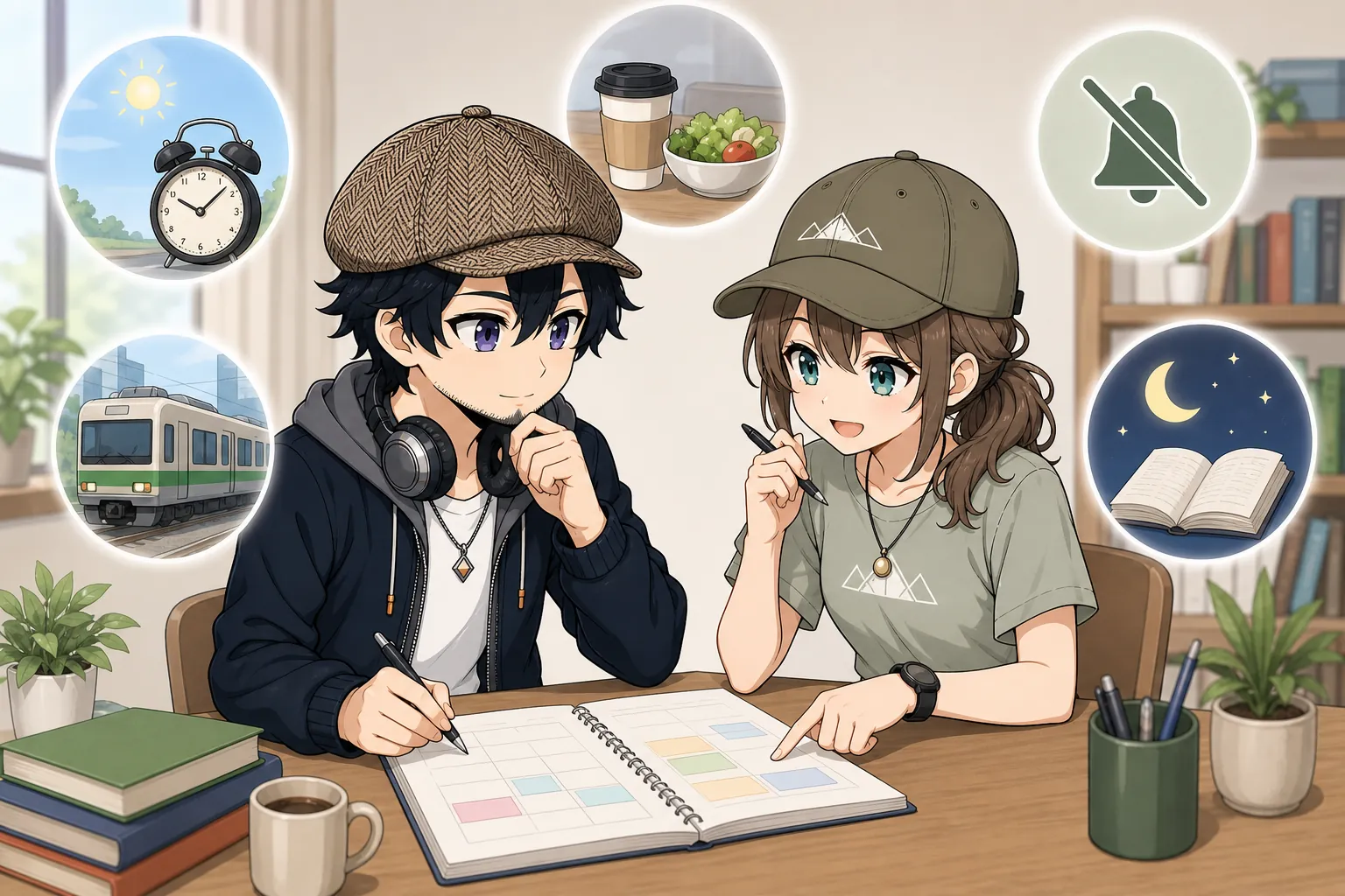 一日の読書時間を計画するドクとミコト