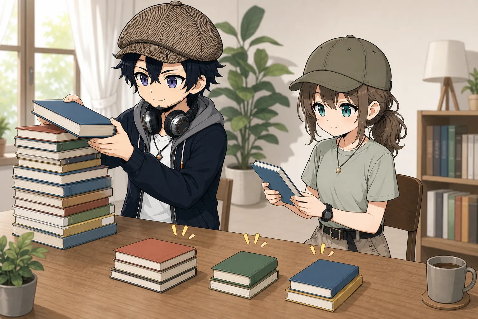 積読を小さな山に整理するドクとミコト