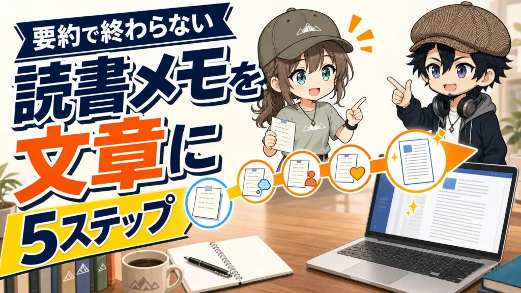 読書メモを5ステップで文章へ変えるドクとミコト