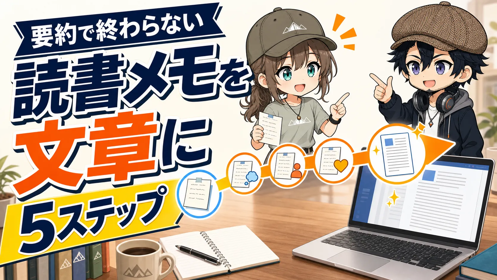 読書メモを5ステップで文章へ変えるドクとミコト
