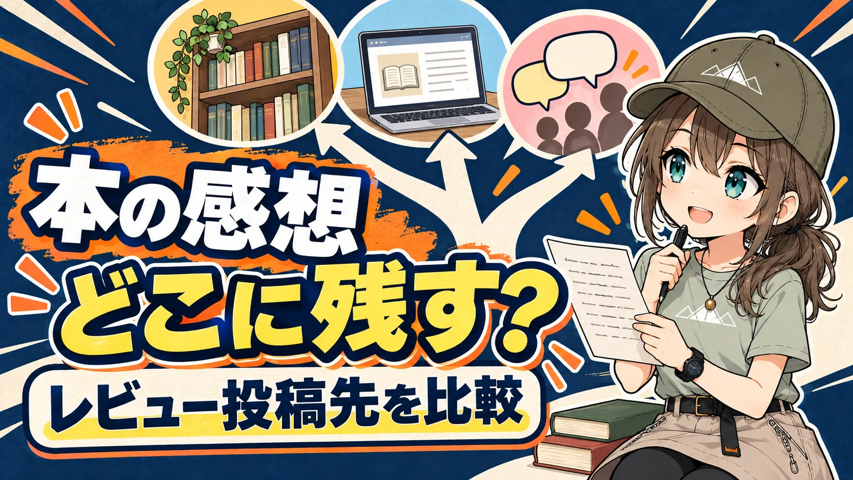 本の感想を残すレビュー投稿先を比較するミコト