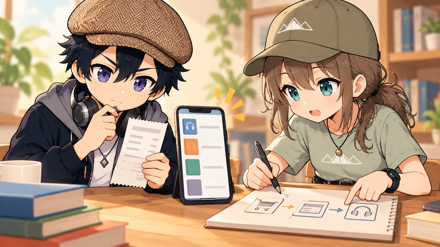 購入した本の注文履歴とライブラリを照合するドクとミコト