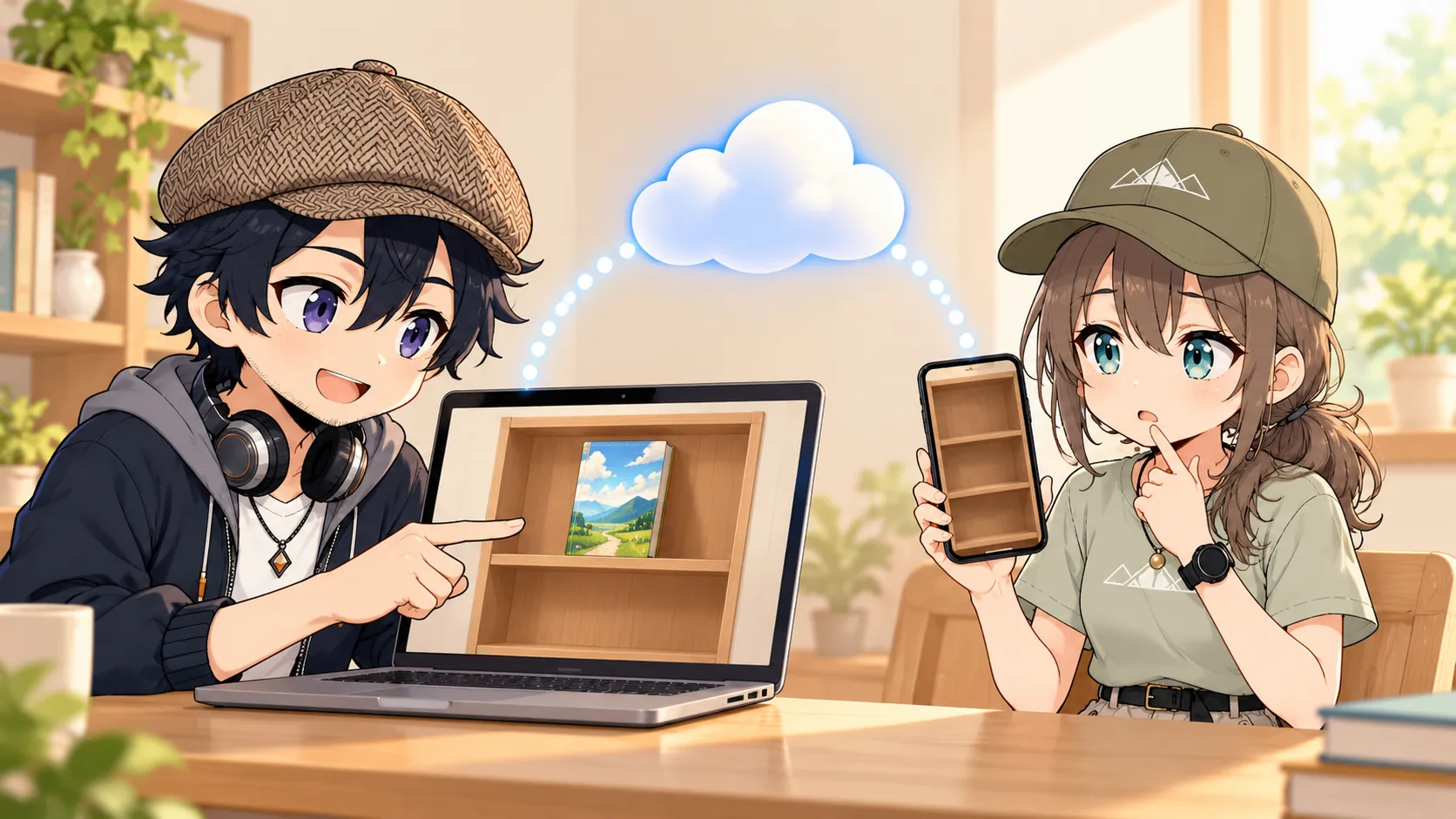 PCでは見える作品がスマホに表示されない状態を確認するドクとミコト