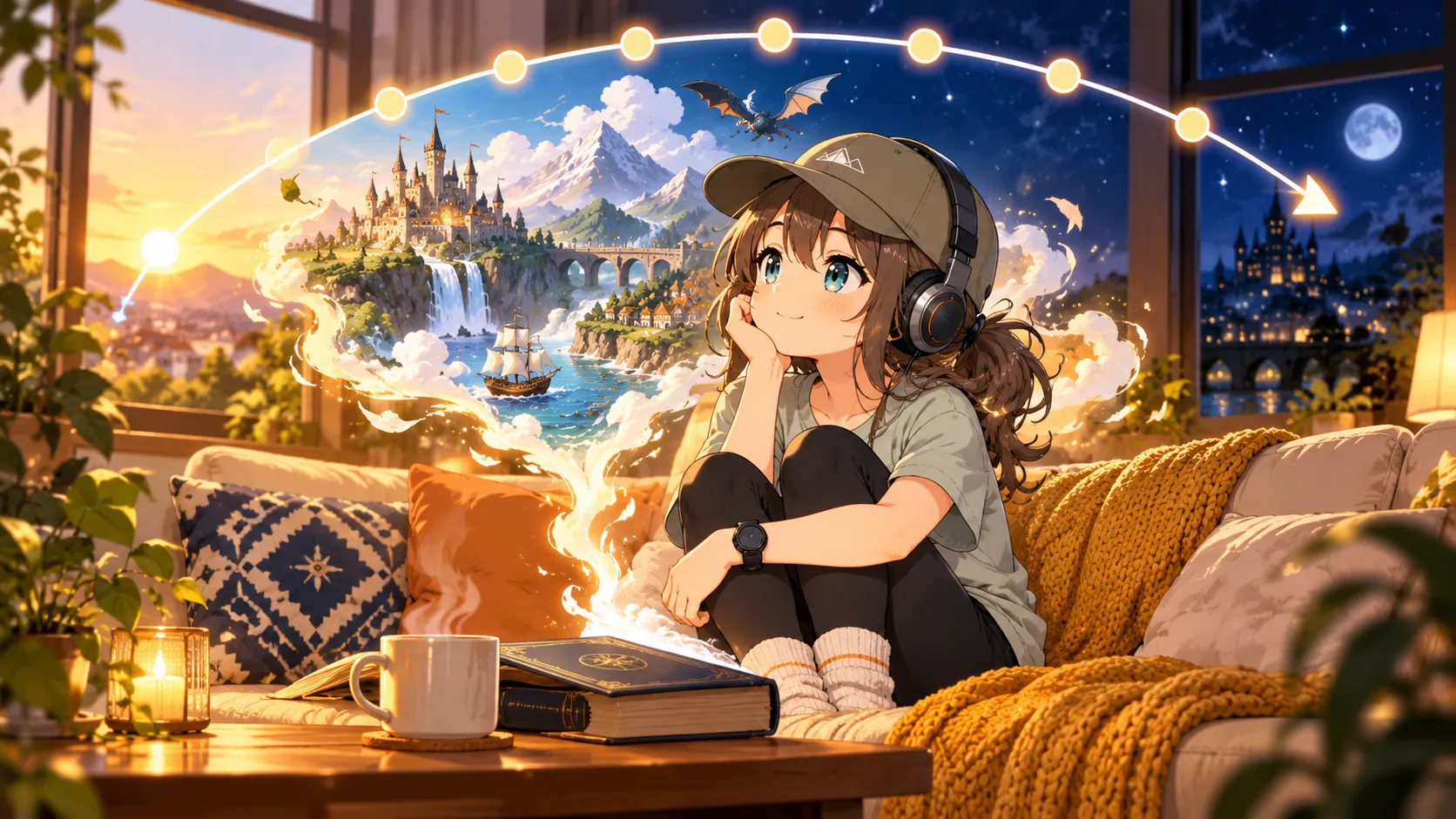 昼から夜まで物語を聴いて完走するミコト